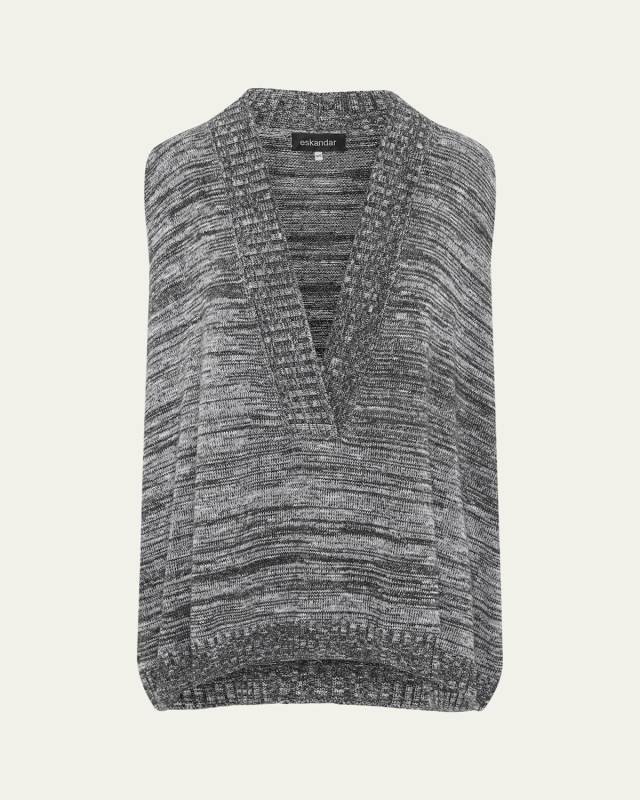 A-Line Sleeveless V Sweater (Mid Plus Length)